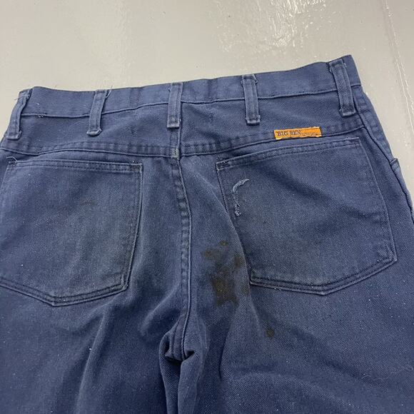 Vintage 70s Big Ben Wrangler Navy Workwear Chinos 30x29 - Picture 4 of 6